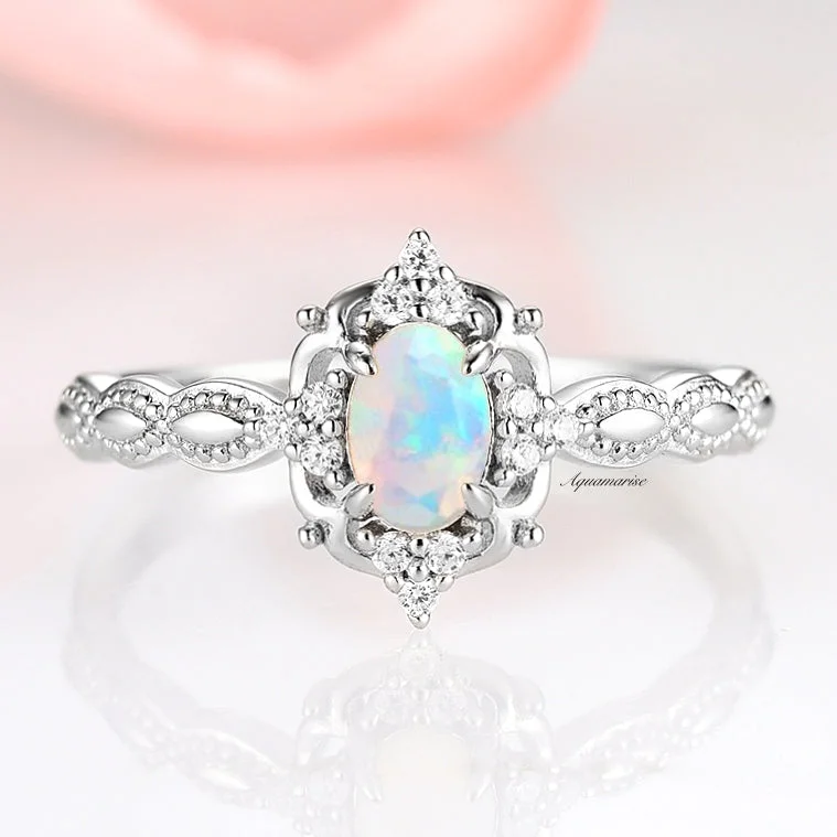 Elegant Jewelry Pieces At Unbelievable Prices Claire Australian Opal Ring- Sterling Silver