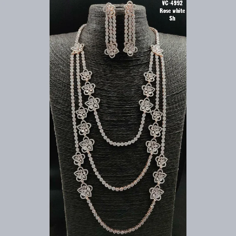 Timeless Beauty, Unbeatable Deals – Jewelry Sale On Vivah Creations Rose Gold Plated AD Necklace Set