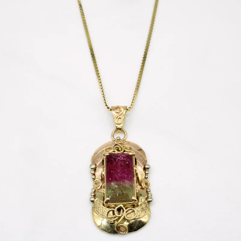 Watermelon Tourmaline Pendant & Necklace | 4.80ct | 18" |