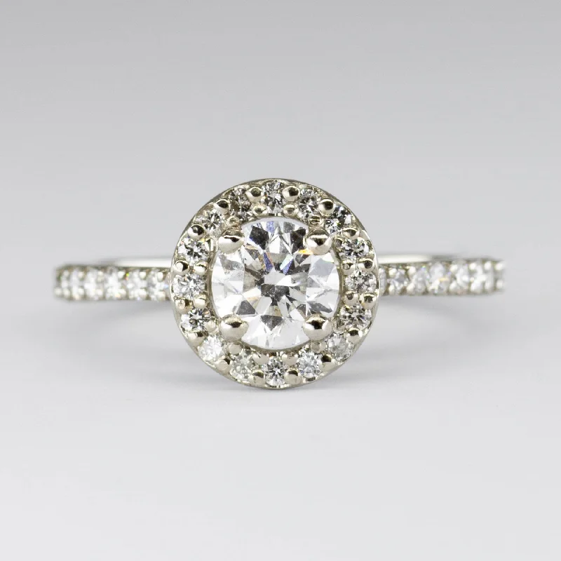 Grab Stylish Jewelry Before The Sale Ends '100 Ways' Diamond Halo 18k Ring | 0.65ct, 0.36 ctw | SZ 5.75