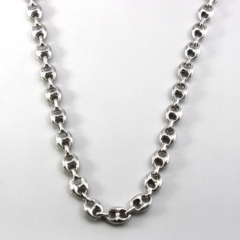 10k White Gold Anchor Chain | 20"|