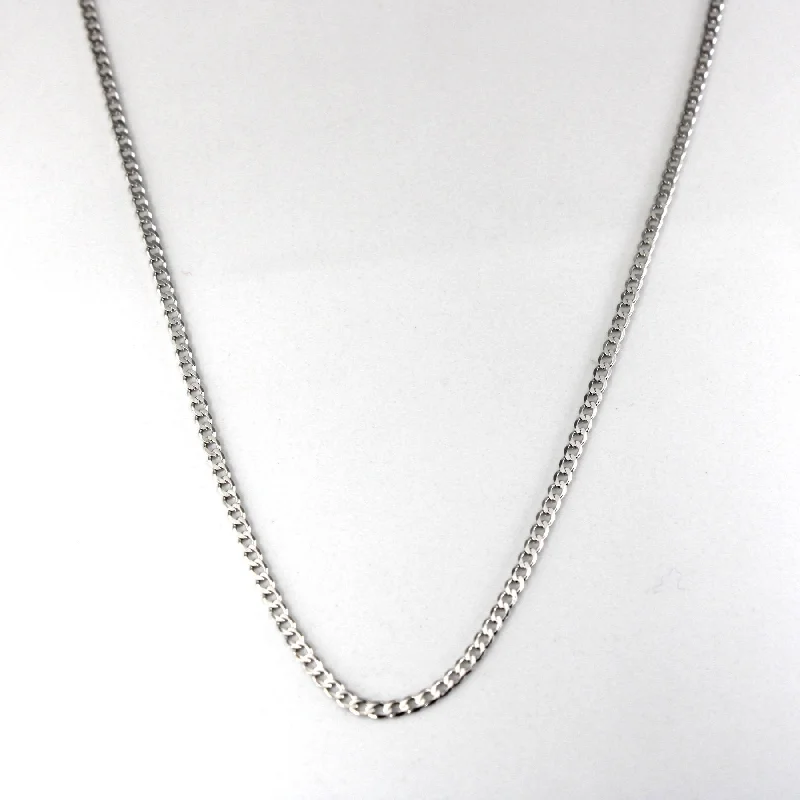 10k White Gold Curb Link Chain | 20"|