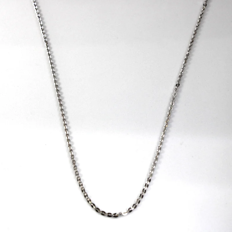 18k White Gold Rolo Chain | 16"|