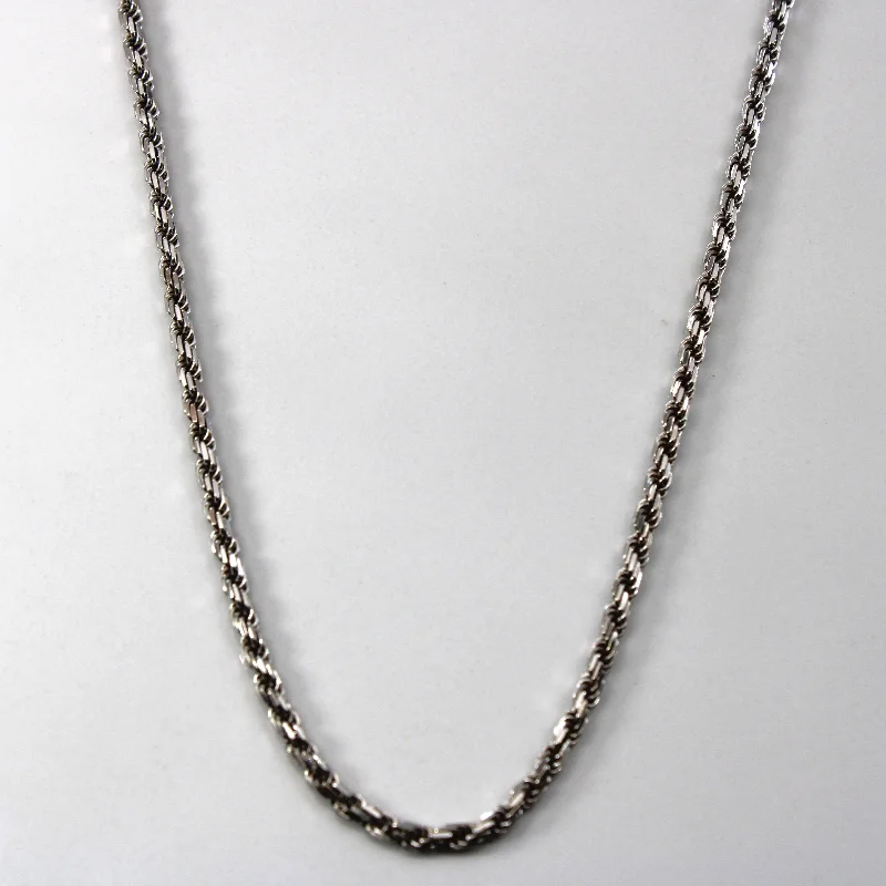 14k White Gold Rope Chain | 20"|