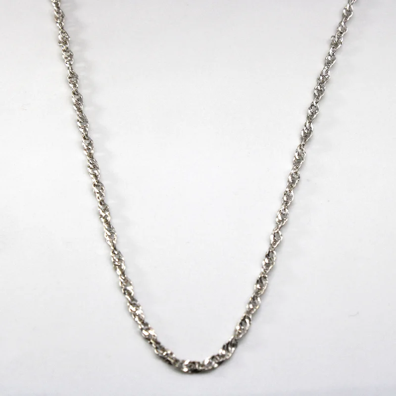 14k White Gold Singapore Chain | 22"|