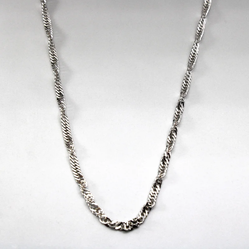 14k White Gold Singapore Chain | 23"|