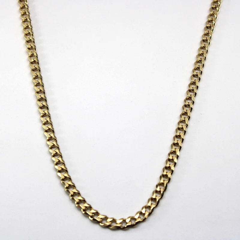 10k Yellow Gold Curb Link Chain | 24"|