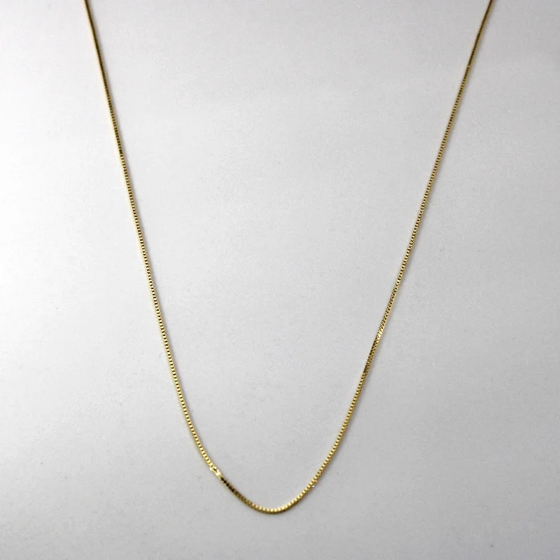 14k Yellow Gold Thin Box Chain | 18"|