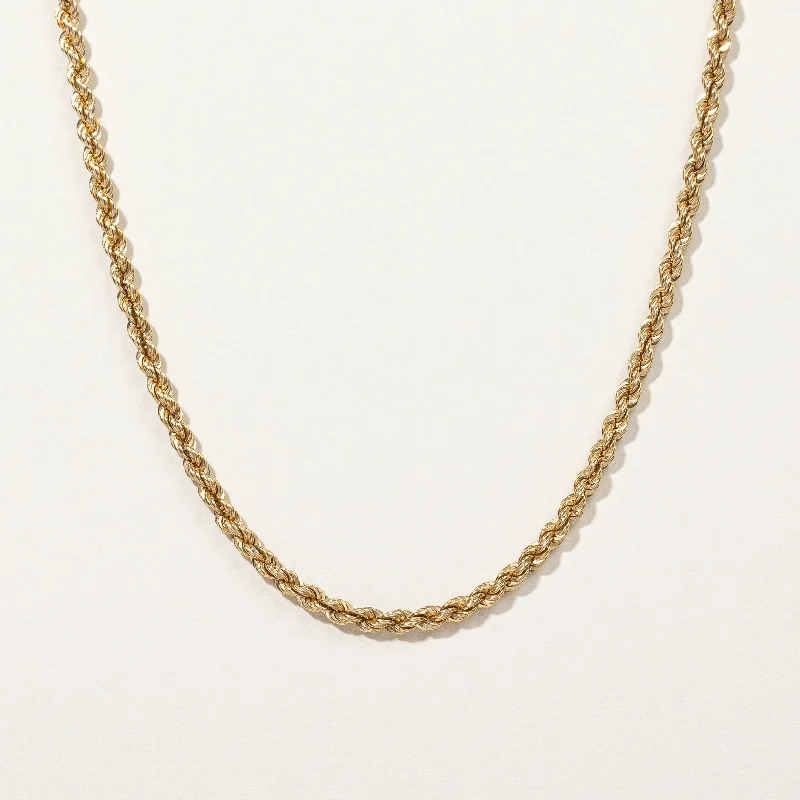 Modern Statement Jewelry For Bold Styling 18k Yellow Gold Rope Chain with Italian Hallmark| 24"|